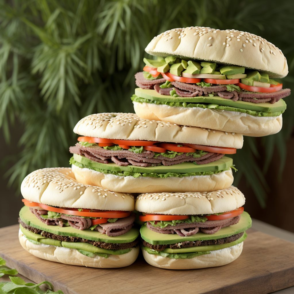 Cemita poblana sandwich with sesame bun and fillings