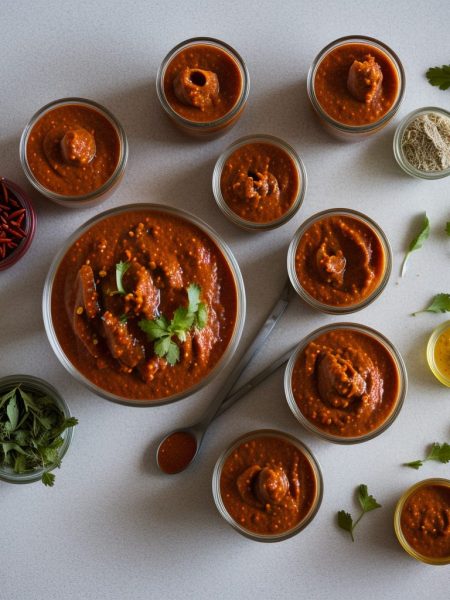 Homemade PERi-PERi sauce with chilies and herbs