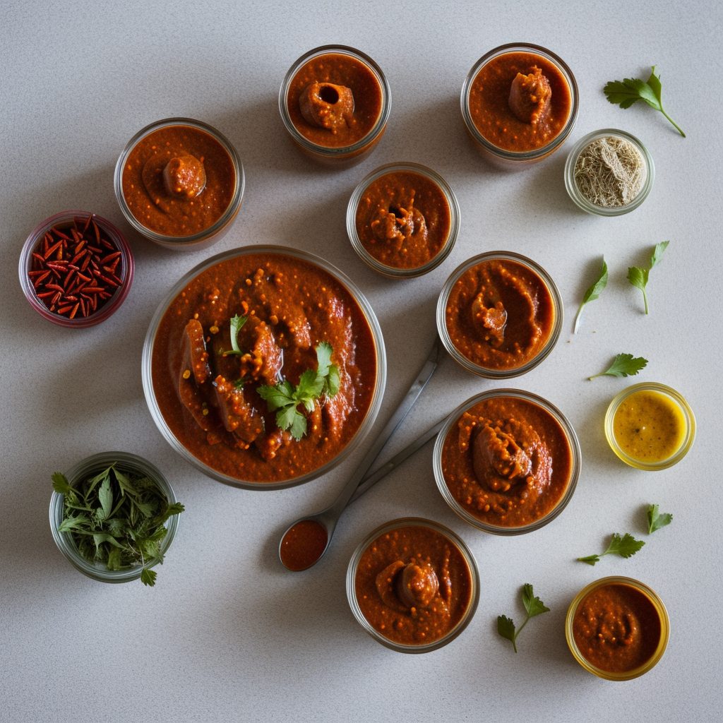 Homemade PERi-PERi sauce with chilies and herbs