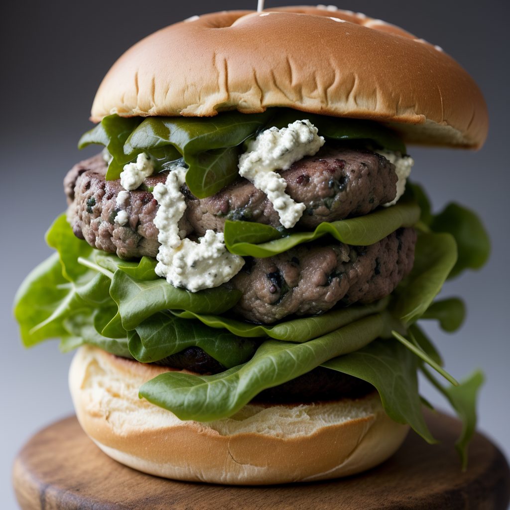 Beef burger with ricotta and caper relish