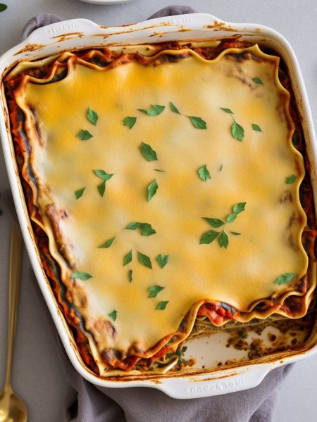 Vegan lasagne with eggplant bechamel