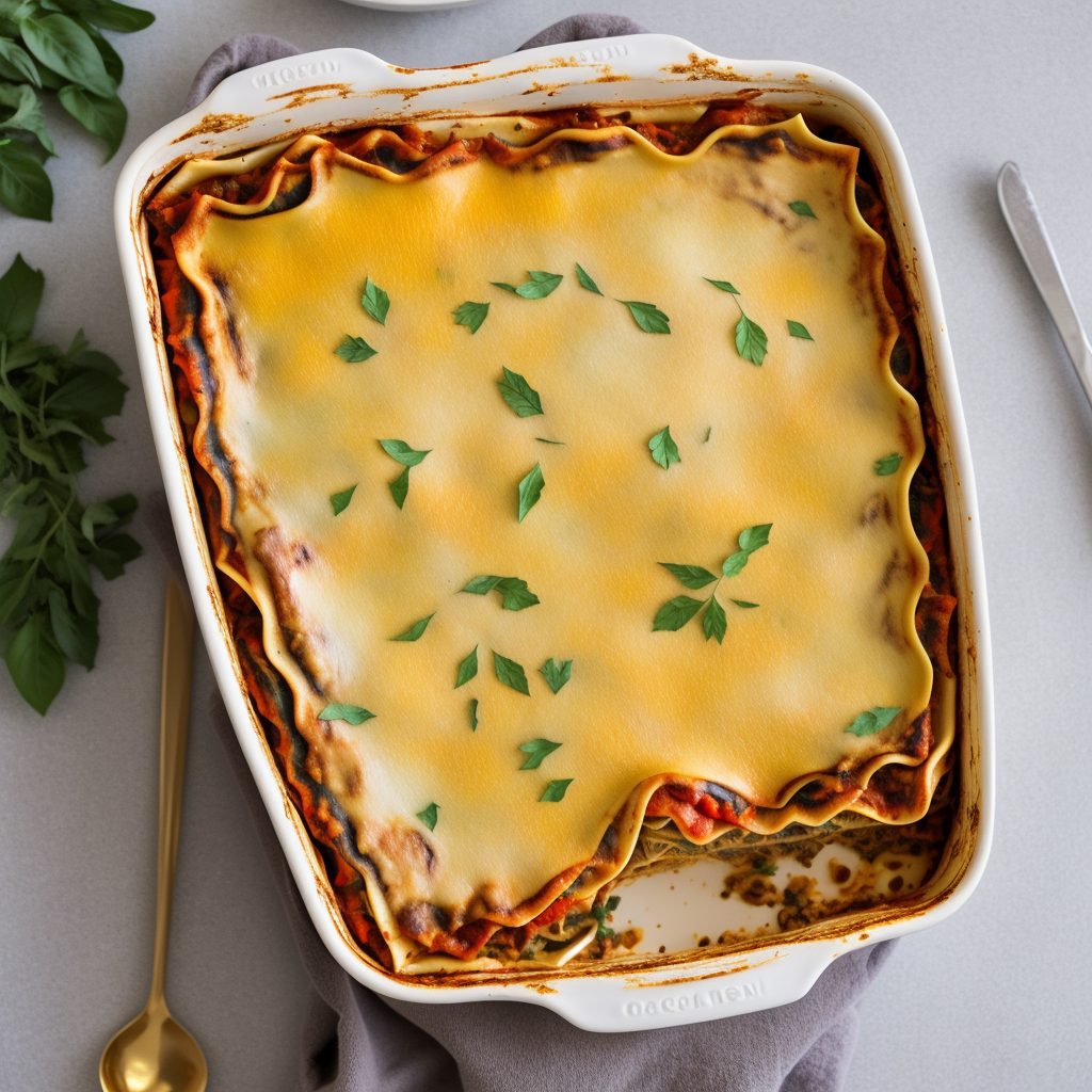 Vegan lasagne with eggplant bechamel