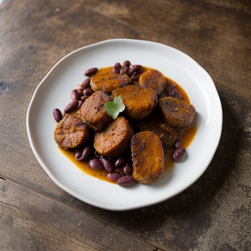 Caparones With Chorizo and Vinegar Peppers recipe image