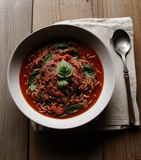 Capellini With Fresh Tomato & Basil Sauce - S recipe image