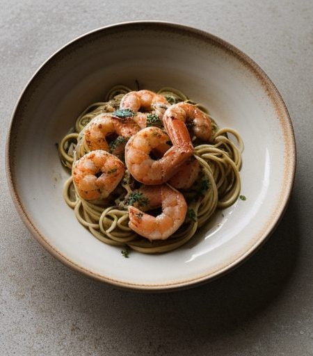 Capellini With Shrimp & Herb Sauce recipe image