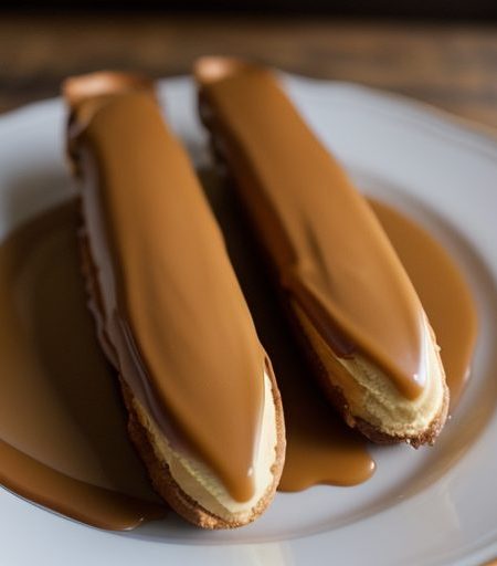 Caramel Chocolate Eclairs recipe image