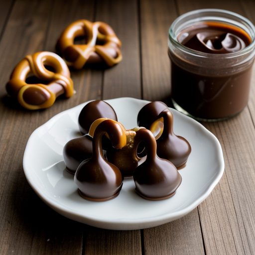 Caramel Dipped Chocolate Covered Pretzels recipe image