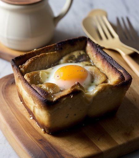 Caramelized Onion and Foie Gras Bread Pudding recipe image