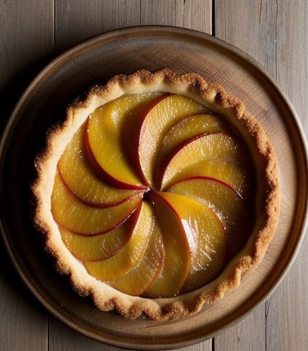 Caramelized Peach and Custard Tart recipe image