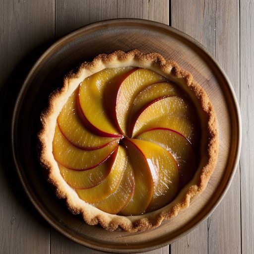 Caramelized Peach and Custard Tart recipe image