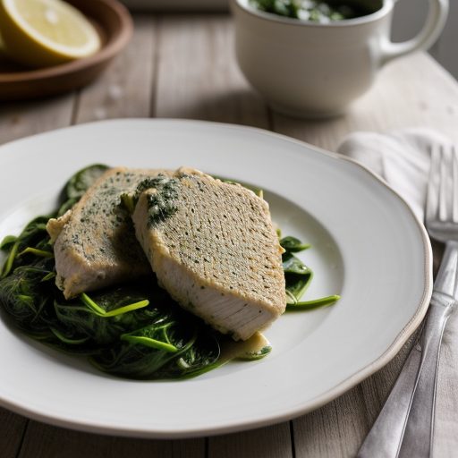 Caraway-Swiss Chicken on Spinach recipe image