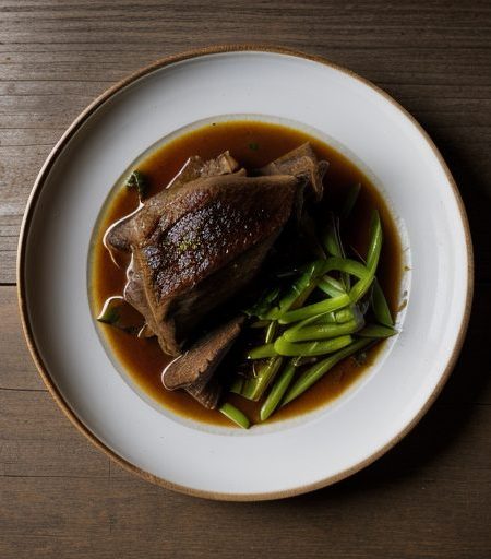 Carnero en Adobe - Tangy Braised Lamb Shanks recipe image