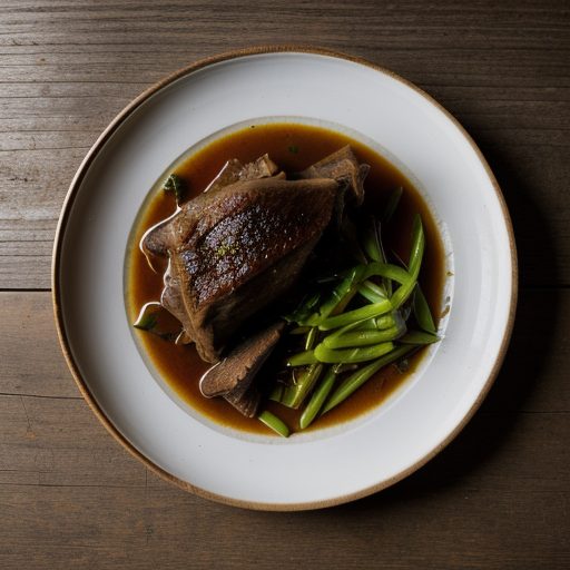 Carnero en Adobe - Tangy Braised Lamb Shanks recipe image