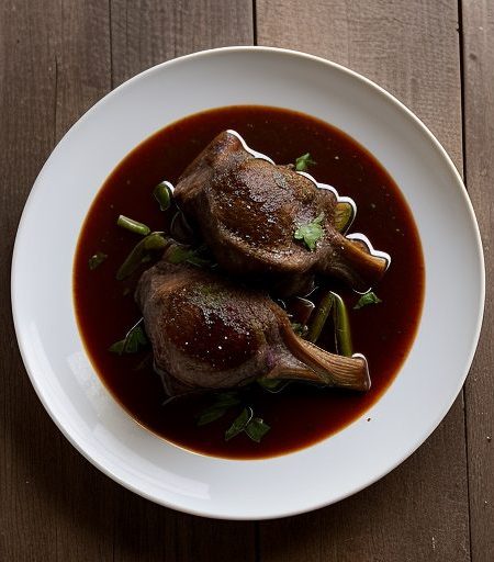 Carnero en Adobe--Tangy Braised Lamb Shanks recipe image
