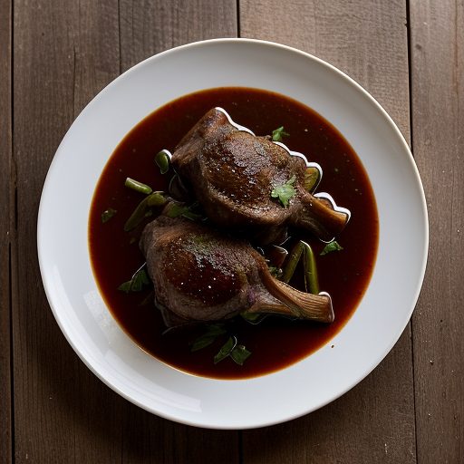 Carnero en Adobe--Tangy Braised Lamb Shanks recipe image