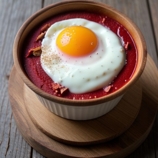 Carrageen Pudding With Rhubarb & Rosehip Je recipe image