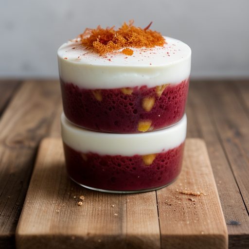 Carrageen Pudding With Rhubarb & Rosehip Jell recipe image