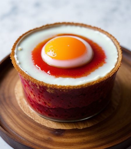 Carrageen Pudding With Rhubarb & Rosehip Jelly recipe image