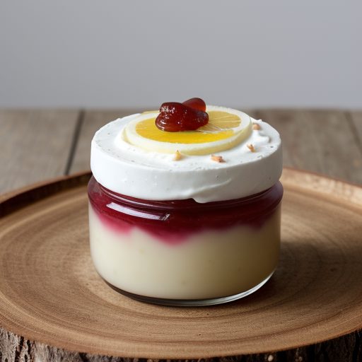 Carrageen Pudding With Rhubarb and Rosehip Jelly recipe image