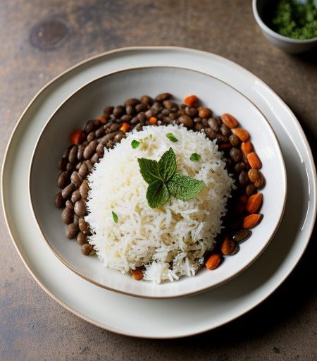 Carrot Rice Pilaf With Black Beans and Mint Raita (8 PTS recipe image
