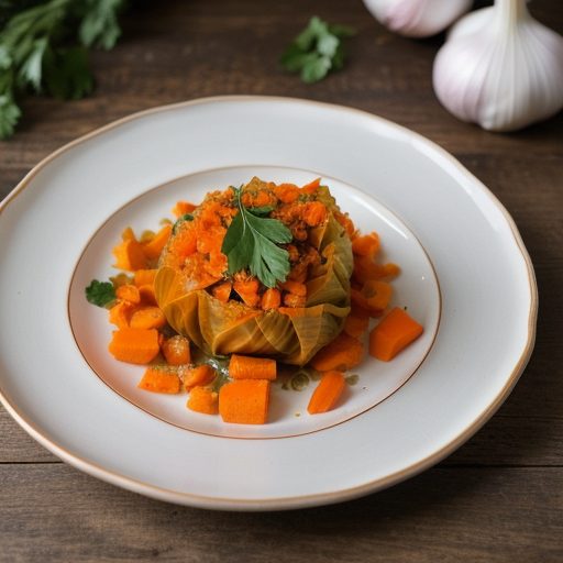Carrot Stuffed Cabbage Leaves recipe image
