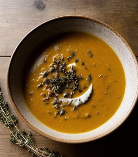 Carrot & Wild Rice Soup With Thyme recipe image