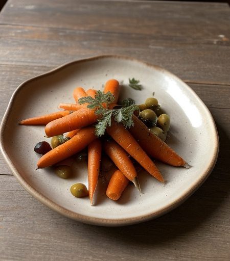 Carrots With Olives & Twenty Cloves of Garlic recipe image