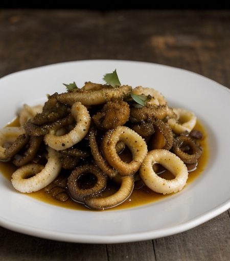 Catalan Saute of Calamari (Squid in Onion Marmalade recipe image
