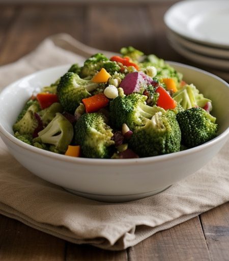 Cauliflower~ Broccoli & Bell Pepper Salad recipe image