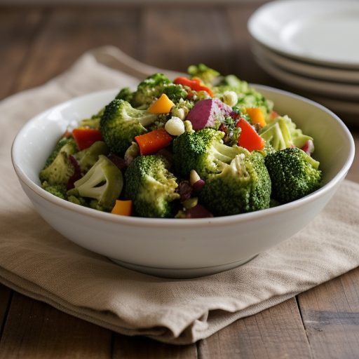 Cauliflower~ Broccoli & Bell Pepper Salad recipe image