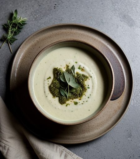 Cauliflower Soup With Pesto recipe image