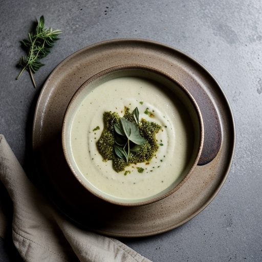 Cauliflower Soup With Pesto recipe image