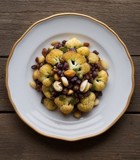 Cauliflower With Raisins, Pine Nuts & Pink Peppercorns recipe image