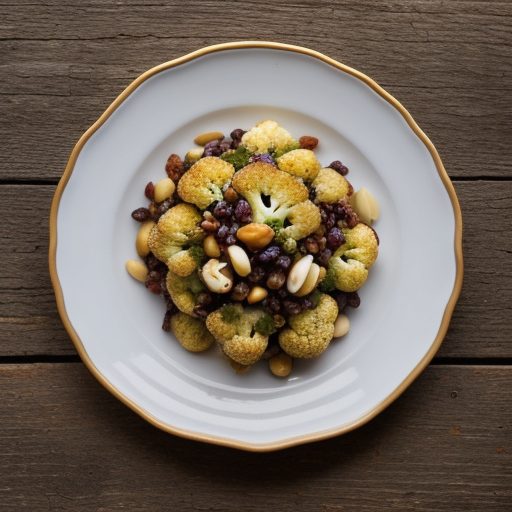 Cauliflower With Raisins, Pine Nuts & Pink Peppercorns recipe image