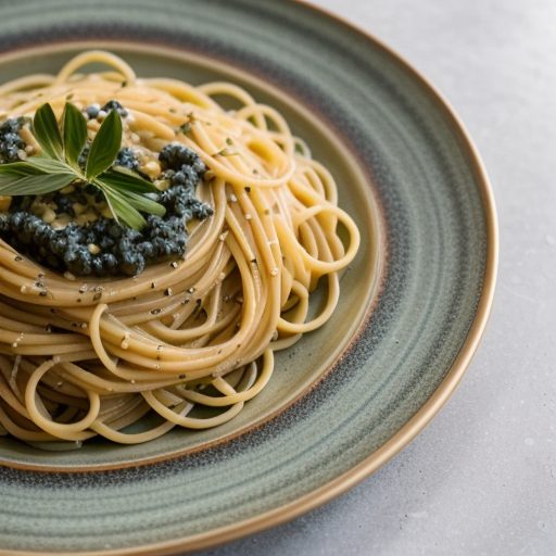 Caviar With Shallots and Olive Oil Over Pasta recipe image