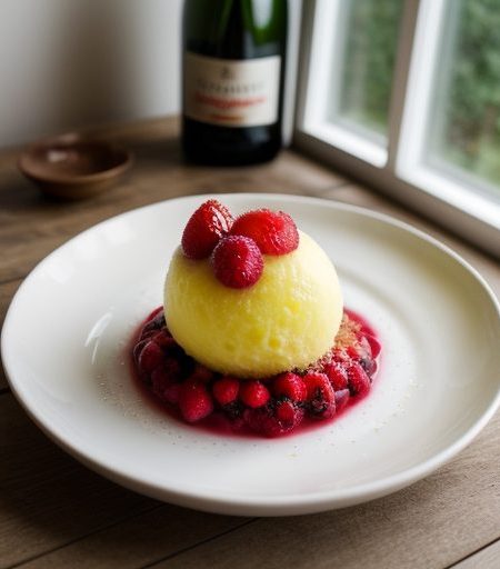 Champagne Sorbet With Wild Strawberries recipe image