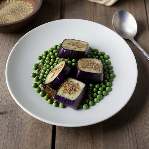 Char Flavoured Eggplant & Green Peas recipe image