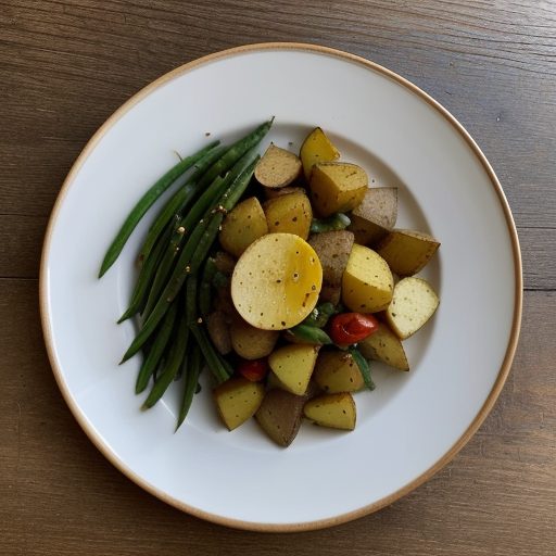 Char Flavoured Potatoes and Green Beans recipe image
