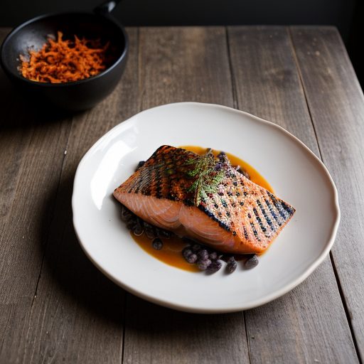 Charcoal Grilled Salmon With Spicy Black Beans recipe image