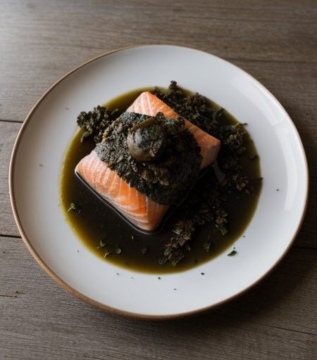 Chard-Wrapped Salmon & Duxelles recipe image