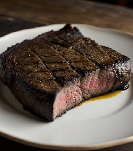 Charred Garlic Rubbed Rib Steak recipe image