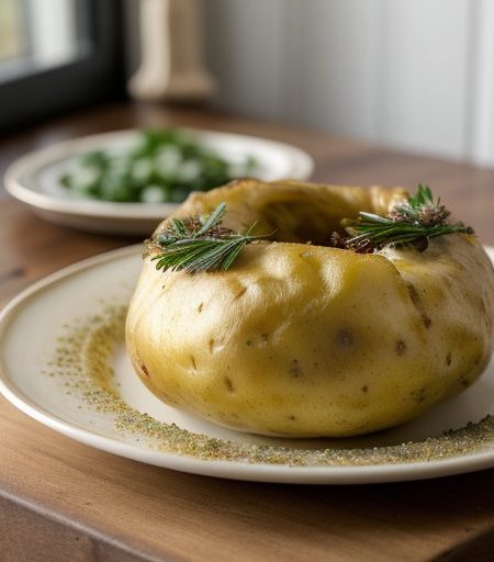 Cheddar Potatoes With Wreath of Vegetables recipe image
