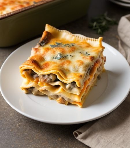Cheddar Vegetable Lasagna recipe image