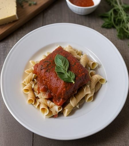 Cheese Pasta Roll With Tomato Sauce recipe image