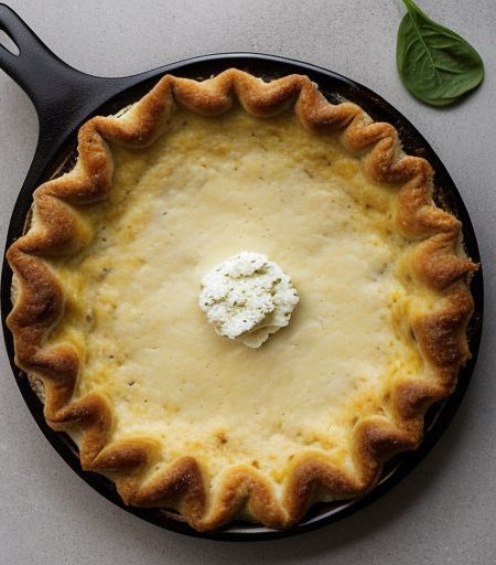 Cheese-Spinich-Sausage Pie recipe image