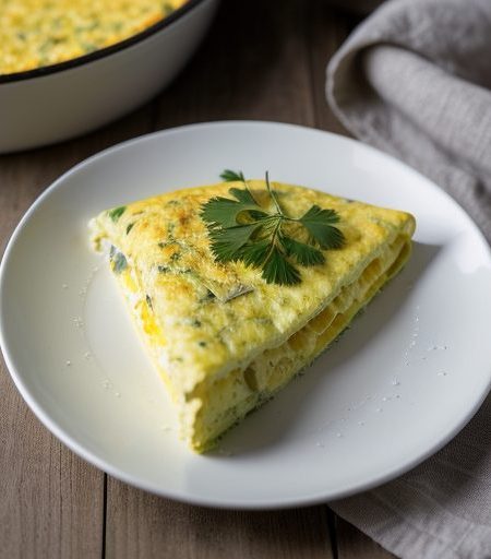 Cheesy Chive Blossom Omelet recipe image