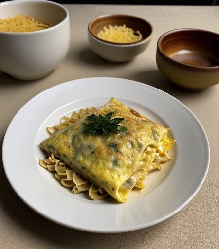 Cheesy Noodle Omelet recipe image