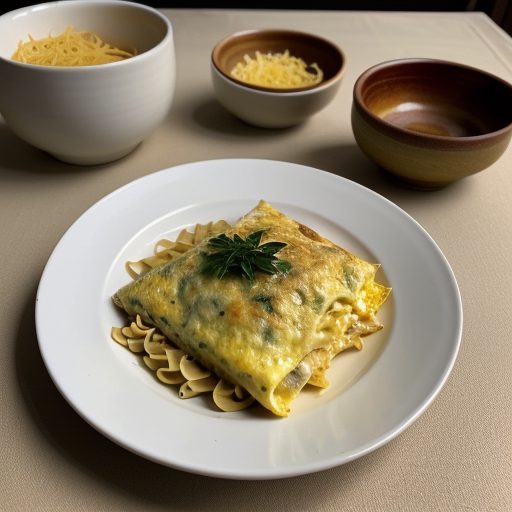 Cheesy Noodle Omelet recipe image