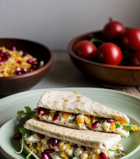 Cheesy Pita Salad Sandwiches recipe image