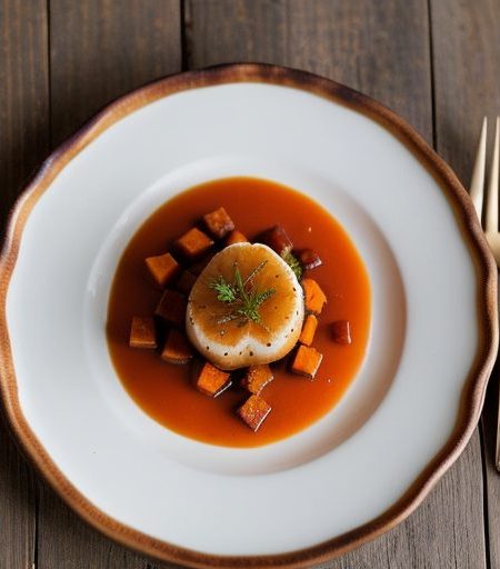 Cherried Sweet Potato Scallop recipe image